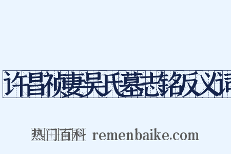 许昌祯妻吴氏墓志铭反义词是什么意思的图片